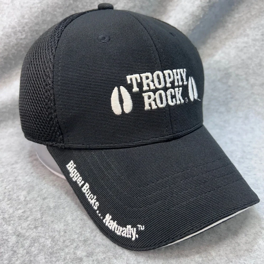 Trophy Rock Mens Black Outdoor Cap Hunting Mesh Back Adjustable OSFM 2330